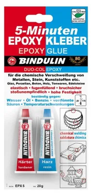 Produktbild von 5-Min.-Epoxy-Kleber 20 g Tuben SB KLEBT IN 5 MINUTEN GLASKLAR (Bei blasenfreier Verarbeitung)