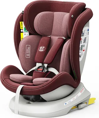 Produktbild von TWT I-SIZE Plus DELUXE Rot Kindersitz mit 360 Grad drehbarem Isofix-System-BUF BOOF 0, 36 kg