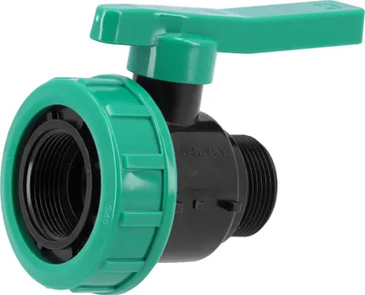 Zdjęcie produktu dla Zawór kulowy 1 1/4" z gwintem wewnętrznym/zewnętrznym, PP