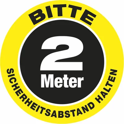 Produktbild von Fußboden-Aufkleber - Rund - "2.0 M - Abstand" (30x30cm) - G/S