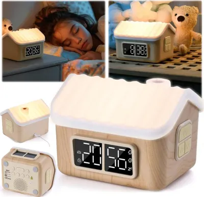 Obrázok produktu pre Nočné svetlo LED lampa budík pre deti dieťa domček chata
