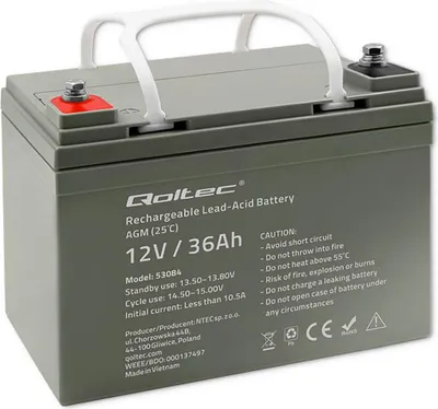 Immagine prodotto di Qoltec AGM battery 12V 36Ah max. 540A