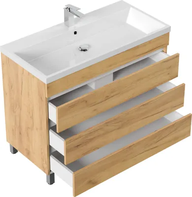 Immagine prodotto di Lavabo da appoggio per bagno "Fellini 100" rovere oro