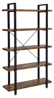 Immagine prodotto di Libreria industriale in stile vintage – Struttura in metallo – Ripiani in legno – 33,5 x 105 x 177,5 cm
