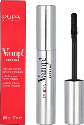 Produktbild von PUPA Milano Vamp! Mascara Extreme, Schwarz, Extrablack, Färbung, Befestigung, Volumengebend, 12 ml, Intensiv, Paraben