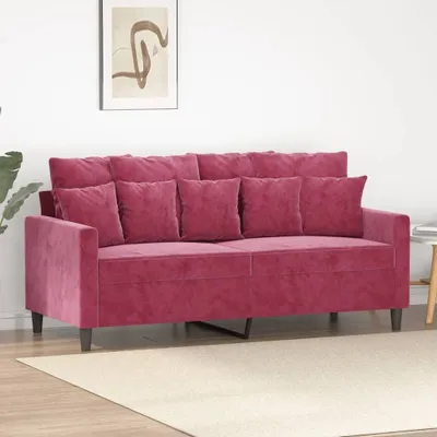 Produktbild von 2-Sitzer-Sofa Weinrot 140 cm Samt 359307