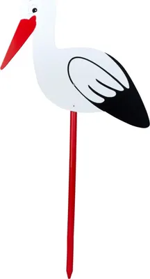 Produktbild von Storch mit Stab 100cm Holz Klapperstorch
