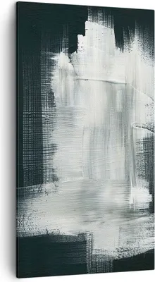 Produktbild von Bild auf Leinwand - Leinwandbild - Einteilig - Abstraktion Schwarz Weiß - 45x80cm - Wand Bild - Wanddeko - Wandbilder - Leinwanddruck - Bilder - Wanddekoration - Leinwand bilder - PA45x80-4173