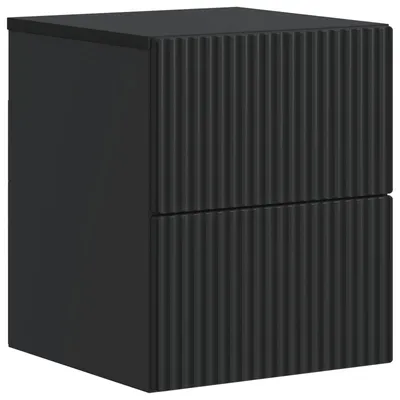 Image de Cabinet de chevet mural avec tiroir Noir 33 x 34,5 x 40 cm
