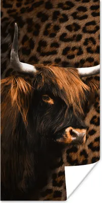 Produktbild von MuchoWow® Poster Schottischer Highlander - Pelz - Pantherdruck 20x40 cm - Plakat - Foto