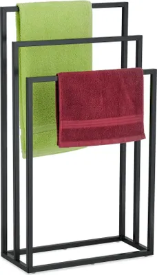 Produktbild von Schwarzer Handtuchhalter mit 3 Stangen
