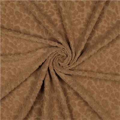 Produktbild von Jacquard-Frottee Leopard ab 0,5m x 155cm unifarben Baumwolle Leo Frotteestoff