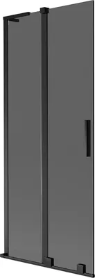 Produktbild von Mexen Velar L Badewannenabtrennung 2-flügelig verschiebbar 85 x 150 cm, Graphit, Schwarz - 896-085-003-41-70