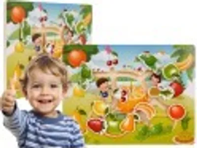 Produktbild von Holzpuzzle-Set mit Obst und Gemüse
