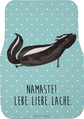 Produktbild von Mr. & Mrs. Panda Auto Fußmatte Stinktier Yoga - Türkis Pastell - Geschenk, Fürs, Wildtier, Automatte, Liebe, Autofußmatte, Auto-Fußmatte, Namaste, Raubtier