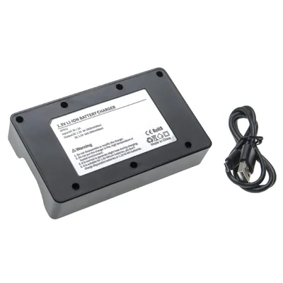 Produktbild von vhbw 8-Fach Akku-Ladegerät kompatibel mit AAA, AA Li-Ion - Akkuzellen, Haushaltsbatterien - Micro-USB-Ladegerät