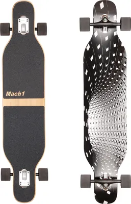 Immagine prodotto di Mach1 Bamboo Longboard con cuscinetti in Vetroceramica + T-Tool - Skateboard Drop Through Cruiser tavola completa 2853