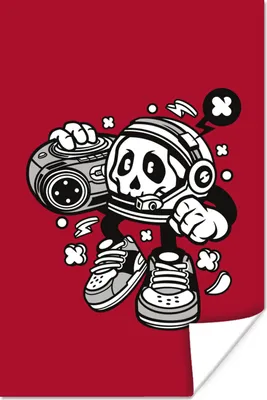 Produktbild von MuchoWow® Poster Radio - Rot - Vintage 120x180 cm - Kunstposter