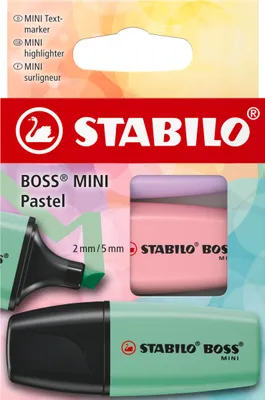 Produktbild von STABILO BOSS MINI Pastell-Highlighter Kartonetui 3 Stück 07/3-2-03