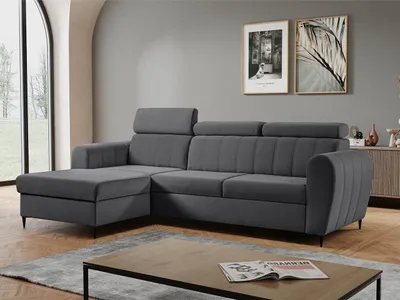 Obrázok produktu pre Rohová sedačka s úložným priestorom LAKEWAY MINI - šedá, ľavý roh
