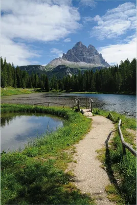Produktbild von Wallario Poster - See in Berglandschaft, Kunstdruck Größe: 61 x 91,50 cm