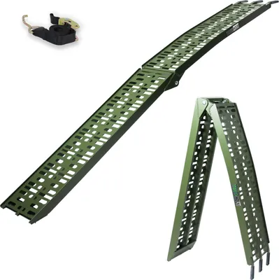 Produktbild von TRUTZHOLM 1 x Auffahrrampe klappbar 228 cm Traglast 340 kg Alu oliv gelocht Motorradrampe Mofarampe