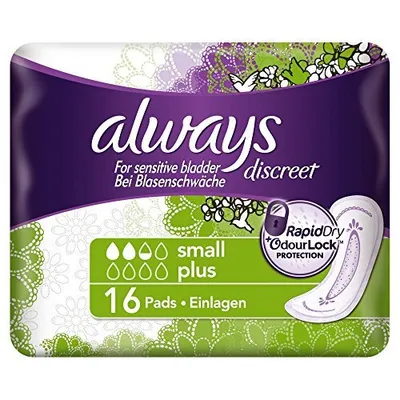 Image de Always Discreet Protections Incontinence Small Plus 16 pièces, paquet de 2