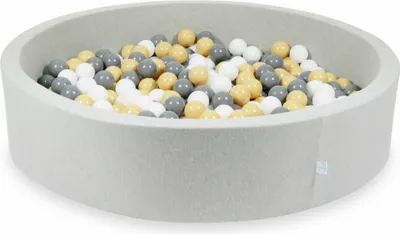 Immagine prodotto di Piscina di palline 130x30cm grigio chiaro - Con 600 palline / beige, grigio, bianco