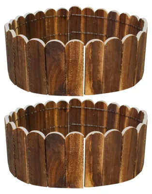 Produktbild von Holz Beeteinfassung Rollzaun Gartenzaun 120x15cm Flexibler Rollborder für Garten