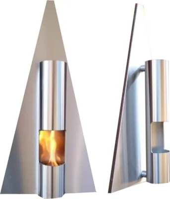 Produktbild von Ethanol und Gel Kamin - Modell Pyramide Edelstahl