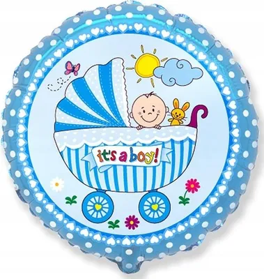 Produktbild von Folienballon 18"" FX - Jungenkinderwagen blau