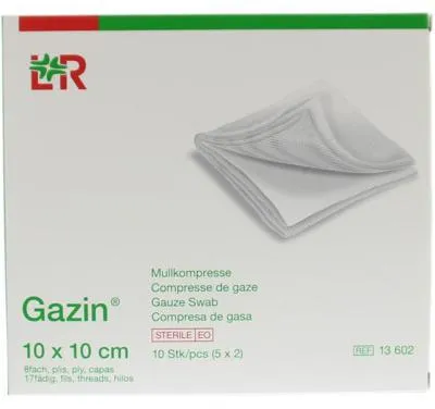 Productafbeelding van Gazin Gaaskompres 10 x 10 steriel (5 x 2 stuks)
