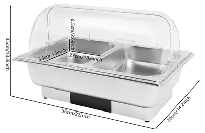 Obrázek produktu pro Ohřívač na jídlo, nastavitelná teplota, topné těleso 600 W, stříbrný