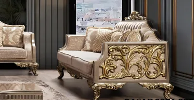 Produktbild von Dreisitzer Sofa 3 Sitzer Sofa Sofas Stoff Barock Rokoko Couch Design Wohnzimmer