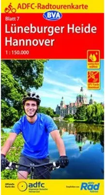 Image de ADFC-Radtourenkarte 7 Lüneburger Heide /Hannover 1:150.000, résistant aux déchirures et aux intempéries, traces GPS à télécharger
