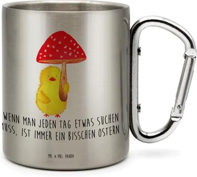 Produktbild von Mr. & Mrs. Panda thermotasse Küken Fliegenpilz - Transparent - Geschenk, Edelstahltasse, Isolierbecher, Ostern, Teebecher, Thermobecher, Ostergrüße, Teetasse, Glückspilz