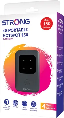 Zdjęcie produktu dla Strong 4GMIFI150, Router sieci komórkowej, Czarny, Dom, 802.11b, 802.11g, Wi-Fi 4 (802.11n), 150 Mbit/s, 2,4 GHz
