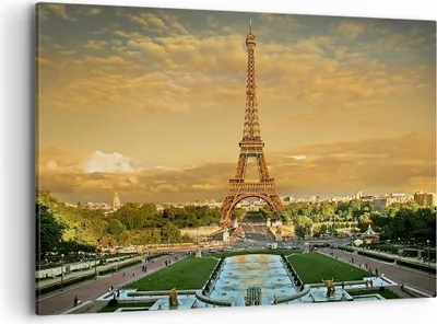Produktbild von Bild auf Leinwand - Leinwandbild - Eiffelturm Frankreich Paris - 120x80cm - Wand Bild - Wanddeko - Leinwanddruck - Bilder - Kunstdruck - Wanddekoration - Leinwand bilder - Wandkunst - AA120x80-0435