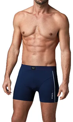 Produktbild von Dagi Herren Baumwoll-Sportboxershorts, Marineblau, Größe S