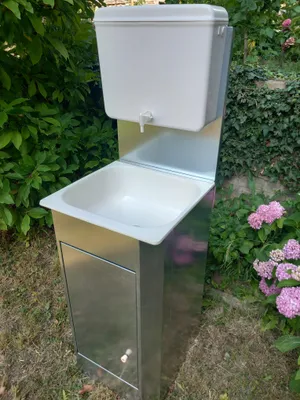 Produktbild von Mobiles Spülbecken Garten Waschbecken Camping Wohnwagen Spülbecken verzinktes Blech