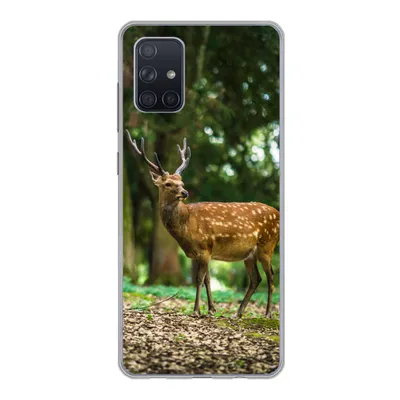 Produktbild von MuchoWow® Handyhülle Schutzhülle Hülle für Samsung Galaxy A51 5G Rotwild - Wald - Tier Silikon Softcase Handy Hülle - Abbildung