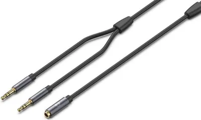 Produktbild von YHEMI Audio-Kabel (0.3M) ,1x3,5mm Klinke Buchse auf 2x3,5mm Klinke Stecker für Headset, Laptop AudioAdapter