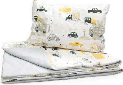 Produktbild von Amilian Babybettwäsche Set 7-teilig – Bettwäsche 100x135 cm, Kissen 40x60, Himmel, Nestchen – für Babybett/Gitterbett – Komplettset für Neugeborene