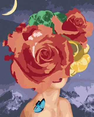 Immagine prodotto di Zuty - Dipingere con i numeri - DONNA CON GRANDE FIORE, 40x50 cm, tela tesa su telaio