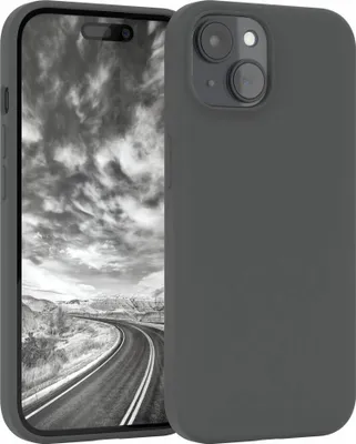 Produktbild von EAZY CASE Silikonhülle für Apple iPhone 15, Silikon Backcover Schutz in Grau