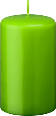 Produktbild von 4er Set Oster, Frühling, Stumpenkerzen Limonegrün 6 x Ø 6 cm