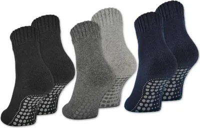 Produktbild von 2 I 4 I 6 Paar ABS Socken Herren Damen Anti Rutsch Socken mit Wolle 21463 - 6 Paar Farbmix 43-46