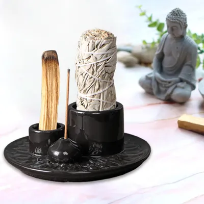 Imagen del producto de Recipiente de aromaterapia 4 en 1 para incienso y velas
