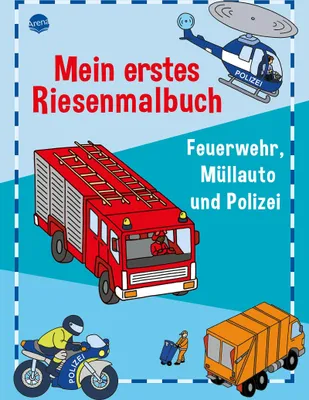 Produktbild von Mein erstes Riesenmalbuch. Feuerwehr, Müllauto und Polizei