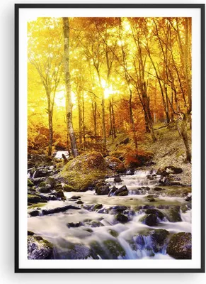 Produktbild von Gerahmtes Poster - Schwarzer Rahmen - Berge Bach Wasser - 70x100 cm - Wand Bild - Wanddeko - Wandbilder - Kunstposter - Wandposter - Bilderrahmen - Bilder - Kunstdruck - Wandbild - P2BPA70x100-3717